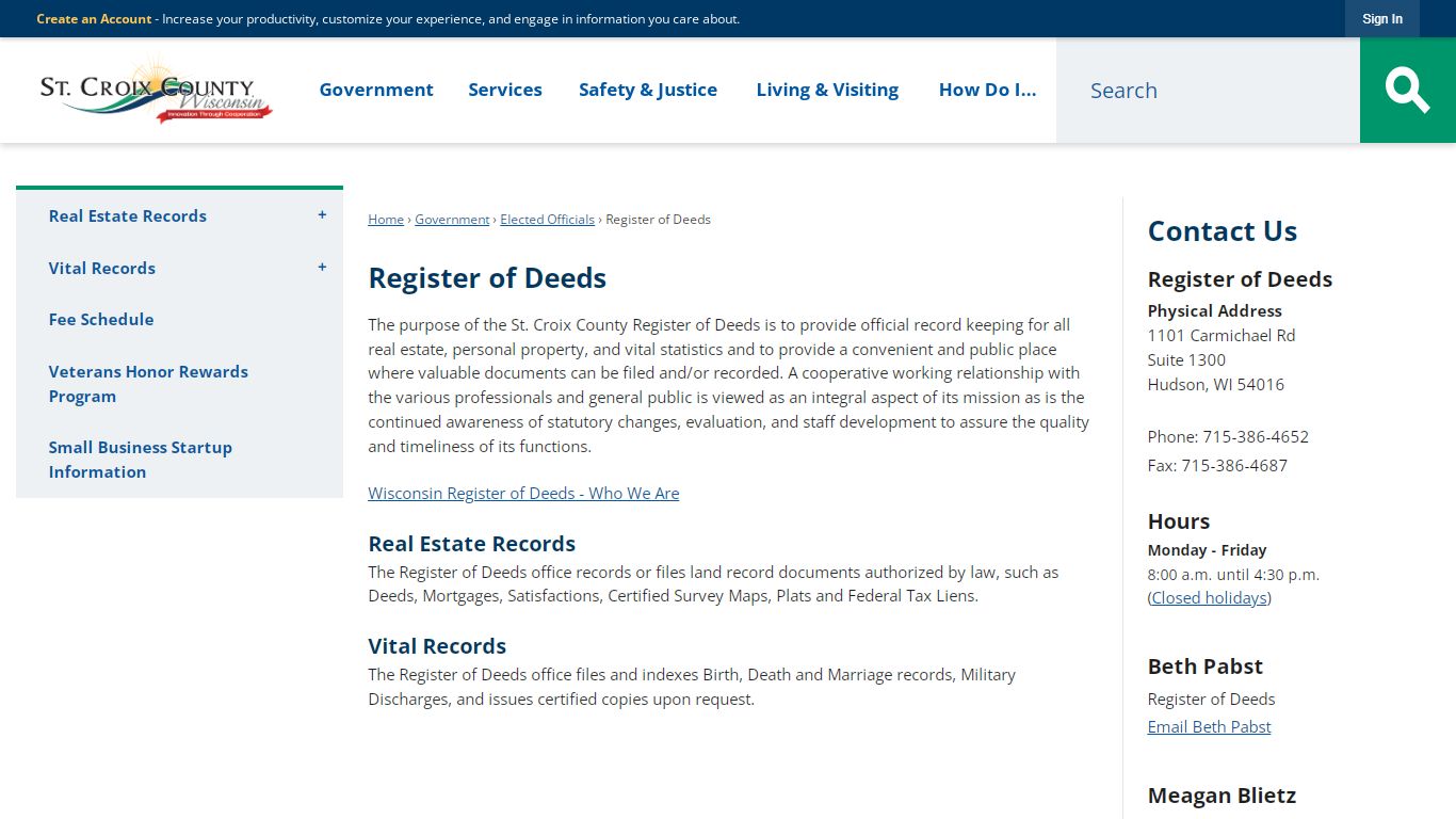 Register of Deeds | St. Croix ... - St. Croix County, WI